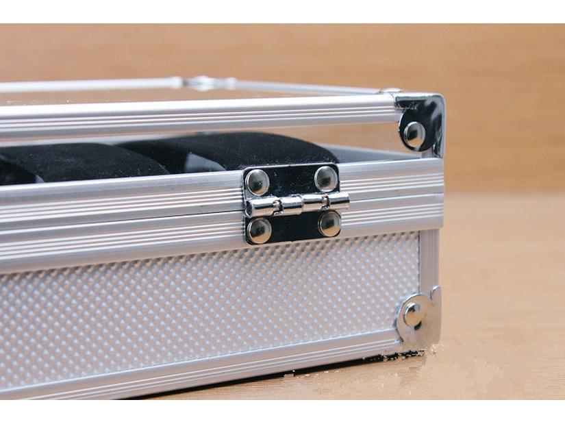 Aluminum Watch Storage Box with Lock - 6/10/12/24 Slots, Drop-Proof Design