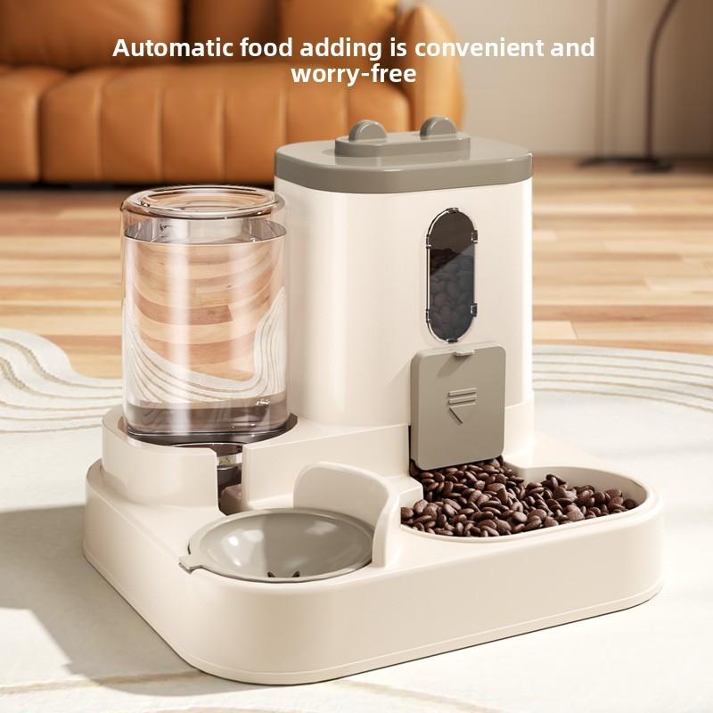 Pet Automatic Feeder and Water Fountain for Cats and Dogs Two-in-One Anti-Tip Dog Bowl Cat Water Dispenser