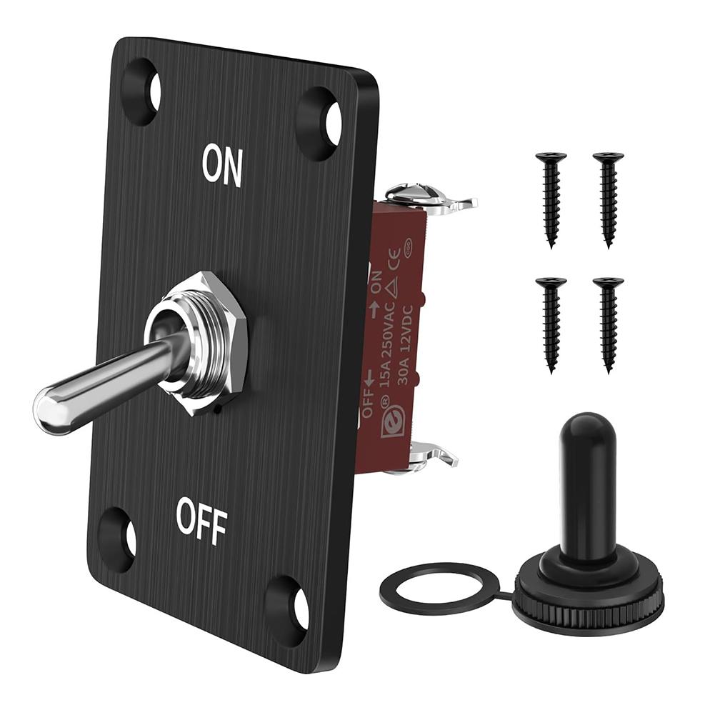12V DC Heavy Duty Toggle Switch Waterproof Toggle Switch 2 Pin 3Pin ON/Off SPST UP DOWN with Mounting Panel Weatherproof Cap