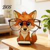 Cute Animal Shaped Eyewear Organizer Glasses Holder, Wooden Cat Dog Panda Fox Eyeglasses Desktop Holder Cartoon Eyeglass Stand Ornament Gift for Kids