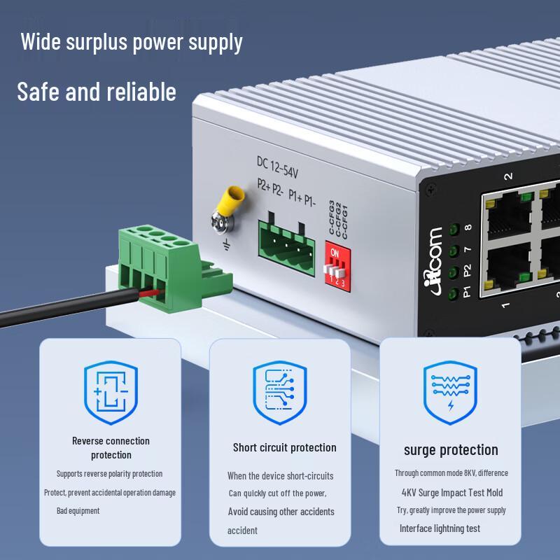AidiKang 100Mbps Industrial DIN-Rail Media Converter
