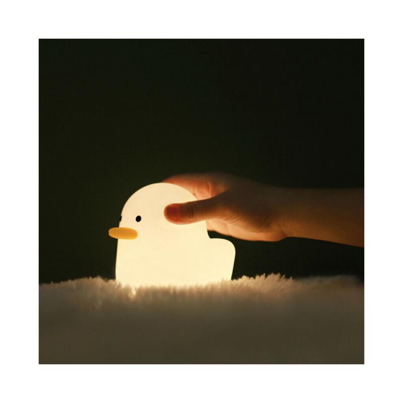 LED Night Light Mini Duck Silicone Sleeping Lamp Touch Sensor Switch USB Charge