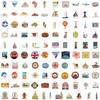 100 Waterproof Travel Doodle Stickers for Car, Phone, Computer, Photo Album, Guitar, and Notebook Diaries