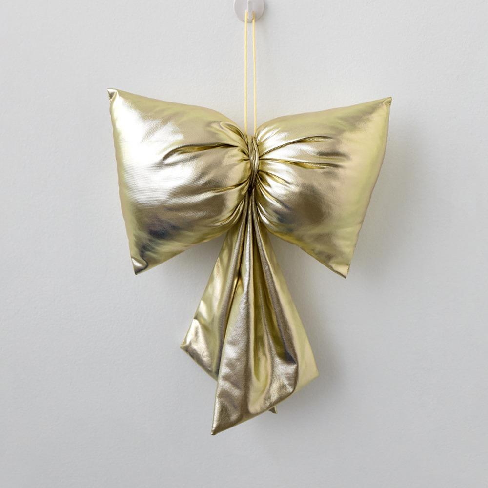 

Glace Leather Christmas Bowknot Pendant Large Xmas Tree Charm Bow Hanging Ornament New Year 12cm шампанского