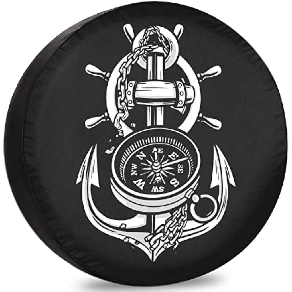 Love Fishing Thick Wheel Spare Tire Cover Weatherproof Polyester RV Trailer Cover for Sedan Truck