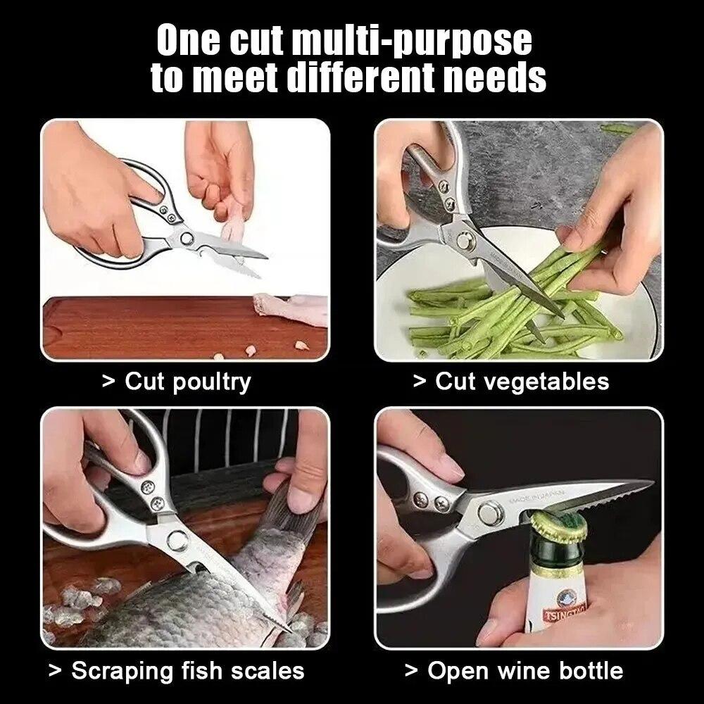 Stainless Steel Kitchen Scissors for Cutting Chicken Bones Meat Fish Scissors Professional Scissors Kitchen Accessories