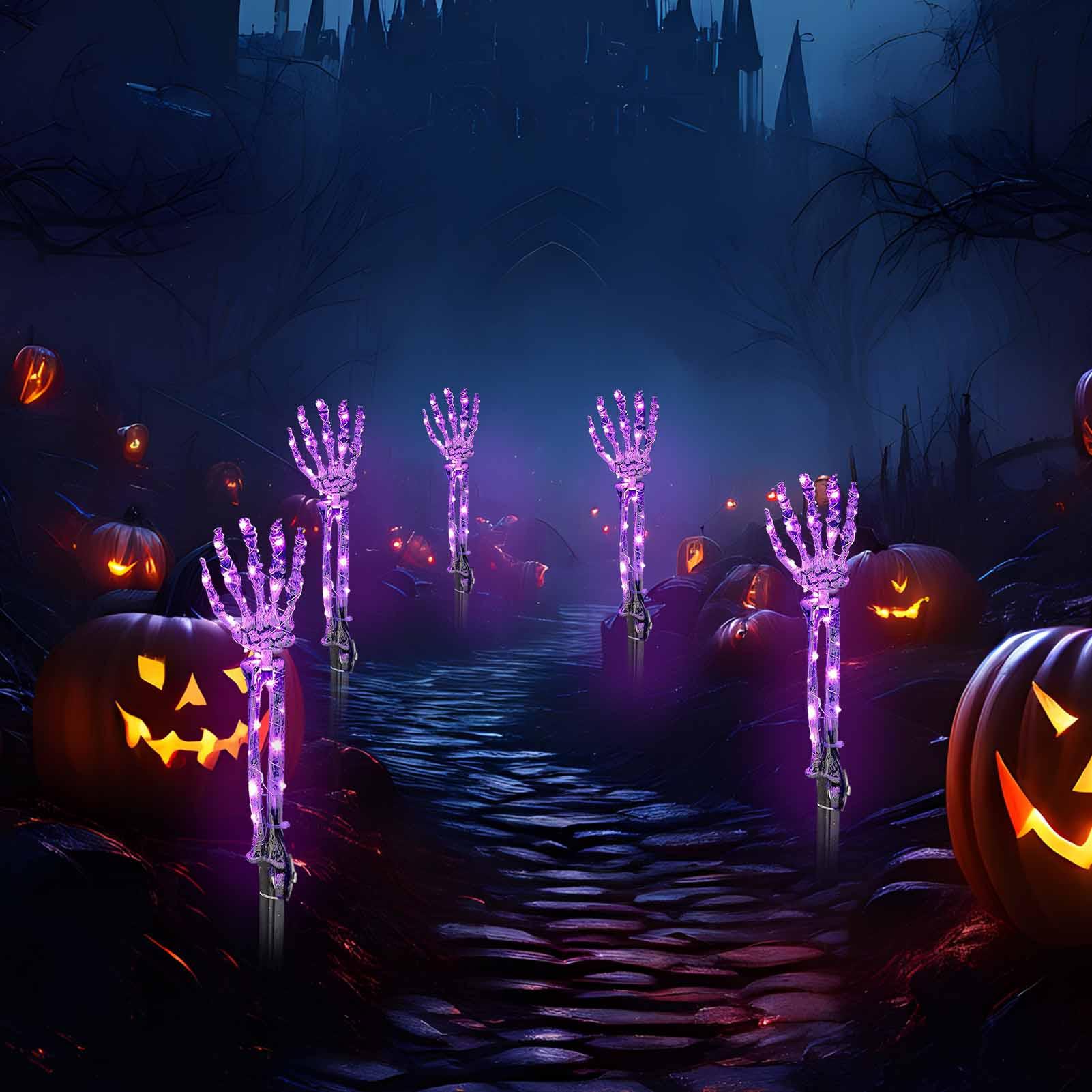 

Path Lights LED Lights with Stake Halloween Hand Skeleton Design Waterproof Lamp for Party Outdoor Garden Lawn Patio Driveway красный