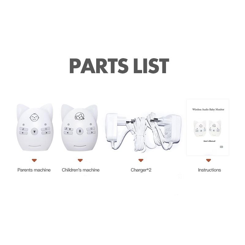 Baby Phone 2.4GHz Wireless Infant Baby Sound Monitor Portable Electronics Wireless Baby Audio monitorAA