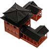 B0D5DC8MHG Miniature Japanese Statue - Hand Crafted Plastic Fish Tank Decor, Asian Garden Ornament, Ancient Architecture Model for Home, Office, and