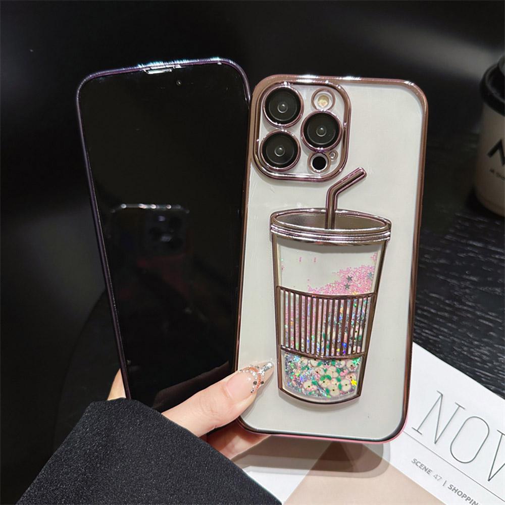 ელექტრული მობილური ტელეფონის ქეისი iPhone 13 12 11 14 15 Pro Max გამძლე მაკიაჟის სარკით