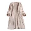 Womens Ladies  Artificial Wool Coat Zipper Jacket Winter  Outerwear