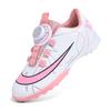 Rotary Buckle Children's Football Shoes Broken Nails Artificial Turf Youth Students Non-slip Leather Foot Training Shoes