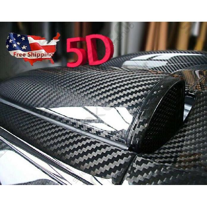Premium Fibra De Carbono For Car Vinilo Para Autos Carros Negro 1ft X 5ft 5D