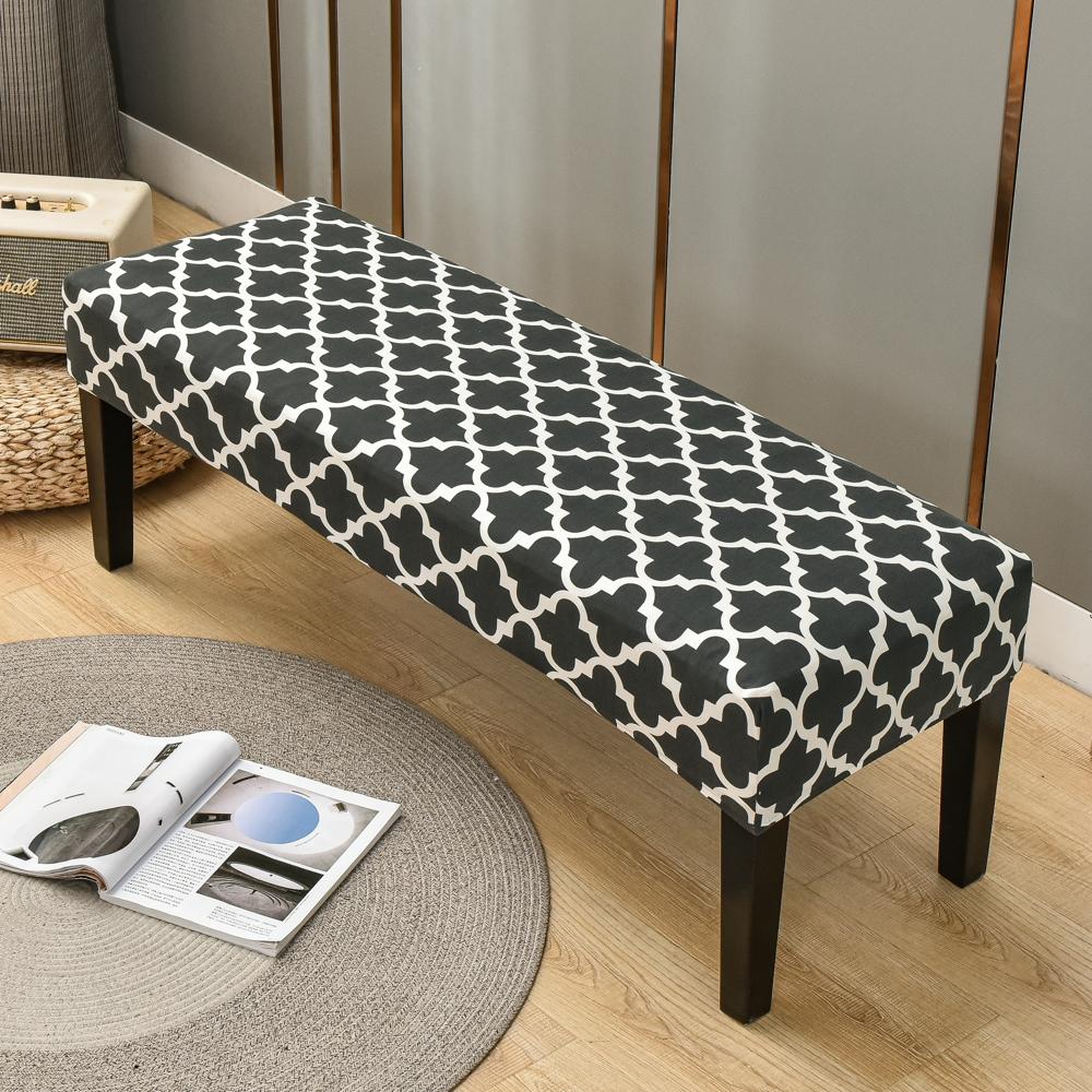 Dining Bench Cover Stretch Upholstered Bench Slipcover Printed Bench Seat Protector Rectangle Bench Covers for Dining Room Bedroom Living Room Kitchen