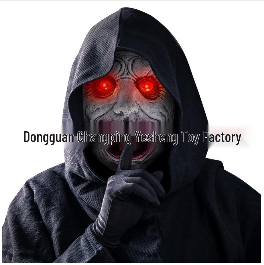 2021 Halloween Exorcist Demon Mask - Smiling White Face with White Eyes Horror Mask
