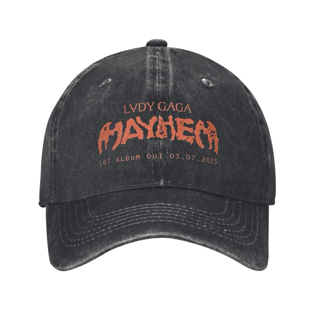 Washed Baseball Cap Lady Gaga Mayhem Album 2025 Summer Hip Hop Hats For Men Adult  y2k Funny Outdoor Gym Sun Snapback Cap