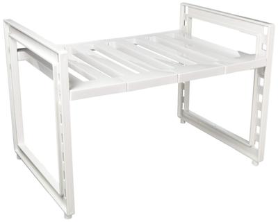 Pearl Metal Under-Bathroom Space Rack, White, 360-530cm, Extendable, Freely Adjustable, HB-4813