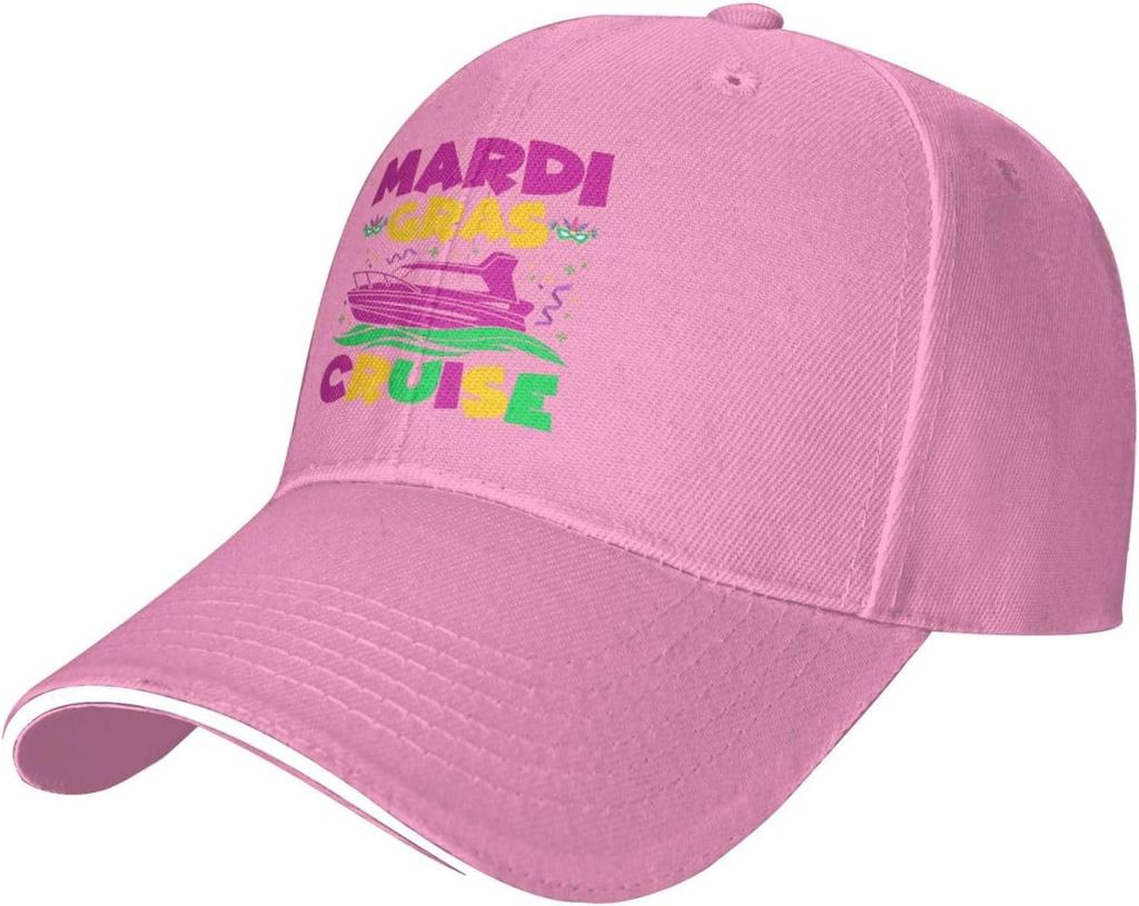 Mardi Gras Cruise Graphic Baseball Cap Adjustable Low Profile Polyester Casual Summer Hats