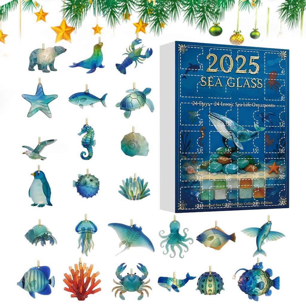 24 Tage Weihnachten 2D Acryl Adventskalender 2025 Ornament Countdown-Kalender bis Weihnachten Spielzeug für Lernentwicklung Familie