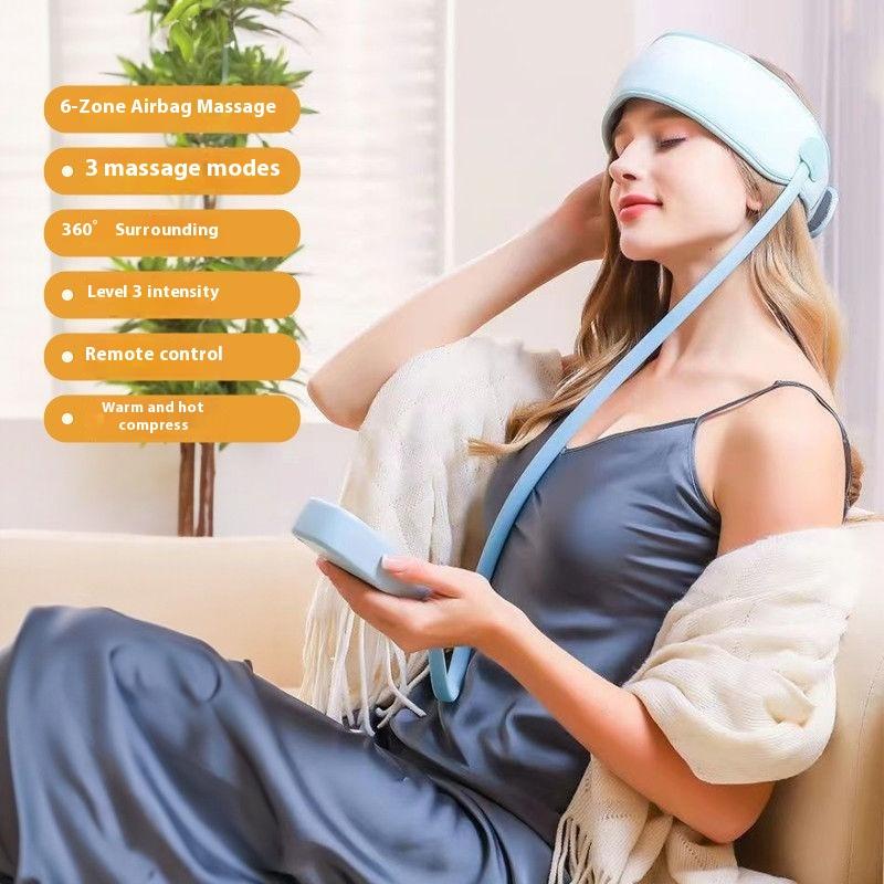 Head massager dredge meridians, household automatic airbag kneading forehead hot compress to help sleep artifact massager