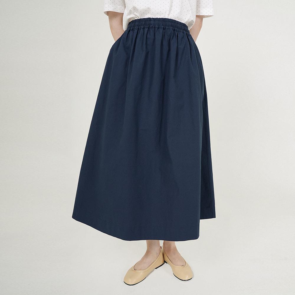 CHIQUITA All-Band A Skirt (Light Cotton) Navy 252401Snv