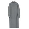 Neu im Herbst Winter Damen Strickpullover Lange Kleider Hochgeschlossenes, geteiltes, lockeres Pulloverkleid Lässiger Temperamentpullover mit Kleidung der unteren Schicht