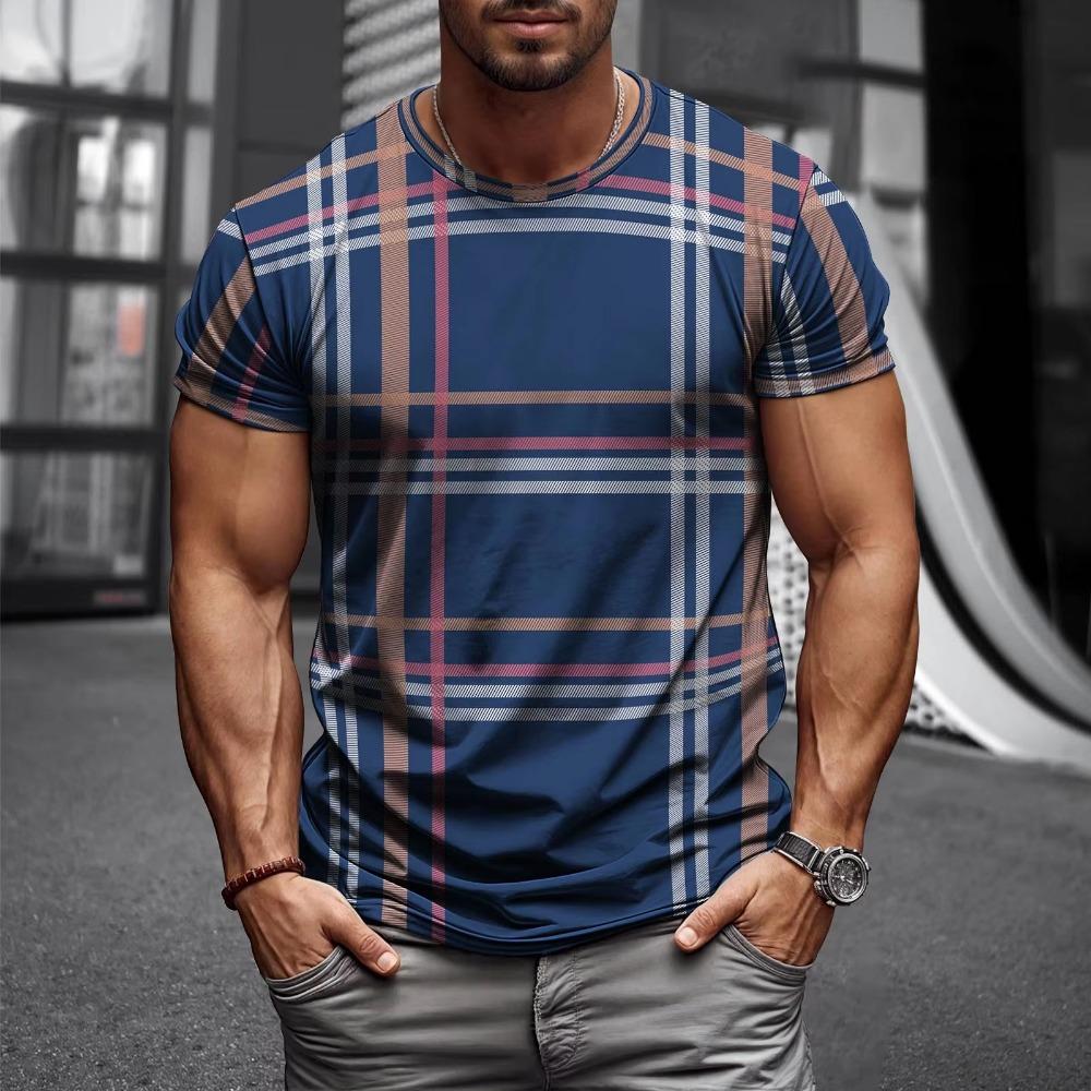 T-shirt da Uomo Nuovi Stili Estate 2026 Street Casual Moda Semplice Morbida Comoda Traspirante Stampa con Motivo 3D