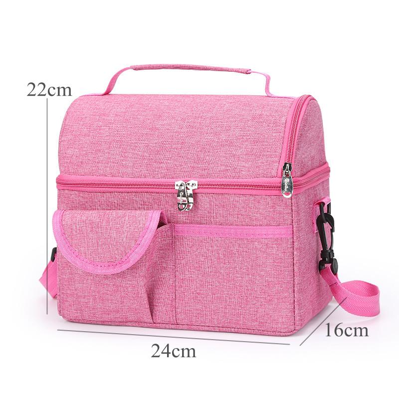 Single/Durable Layer Waterproof Thermal Lunch Bag Large Capacity Portable Picnic Food Insulated Cooler Bag With Shoulder Strap