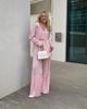 European & American Women's Solid Color Drape Pleated Casual Two-Piece Set - 2025 Spring/Autumn Collection