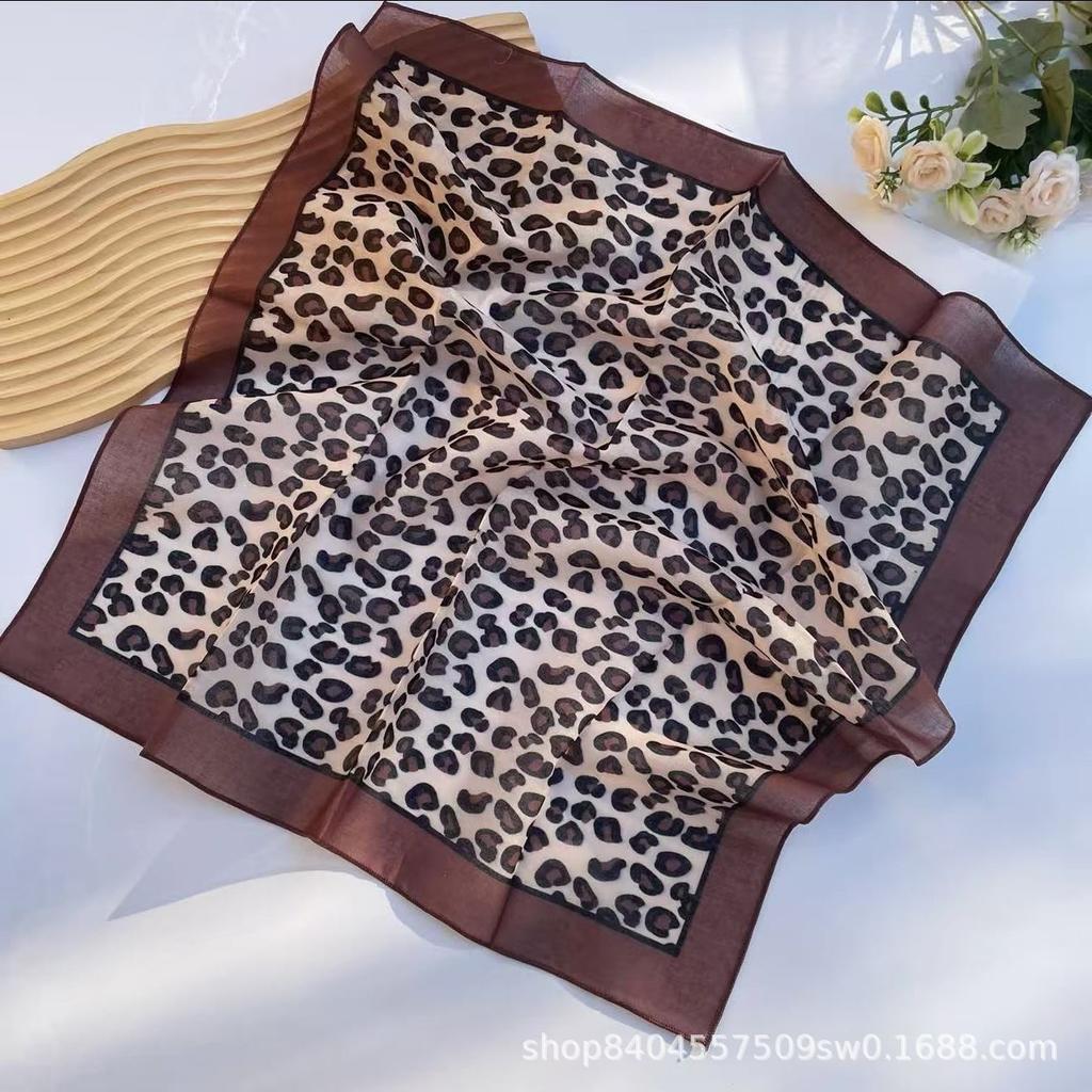 Ethnic Style Cotton Linen Paisley Silk Scarf - Retro Coffee Color Square for Women