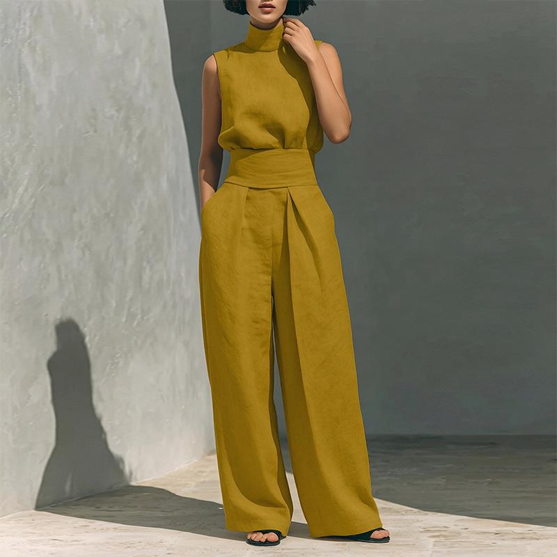 2026 Spring European & American Women's Printed Shirt & Elegant Wide-leg Pants Fashion Set