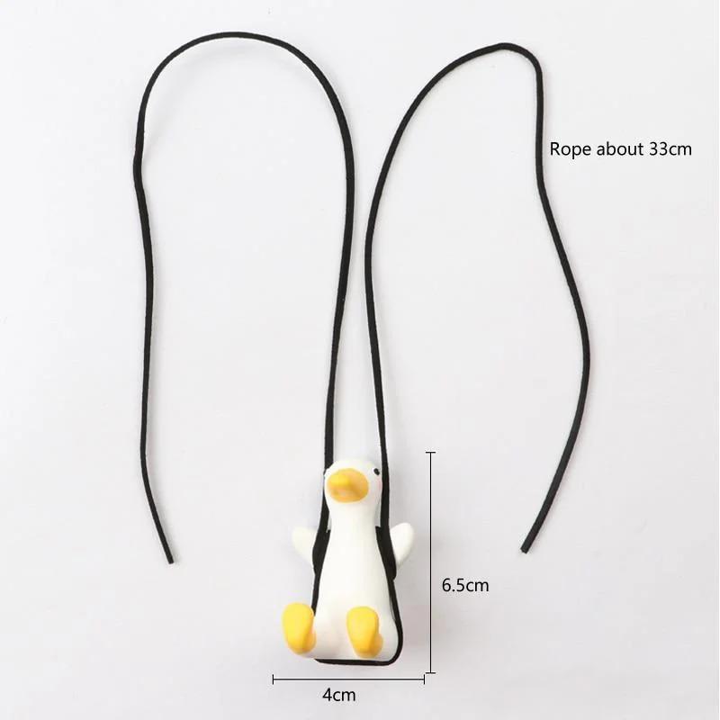 Cute Car Accessorie Duck Pendant Auto Rearview Mirror Ornaments Birthday Gift Couple Accessorie Car Fragrance