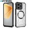 KEYSION Transparent Magnetic Case for OPPO Reno15 Pro Max 5G Silicone+PC Heavy Duty Shockproof Phone Cover for OPPO Reno 15 5G