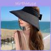 Summer Straw Visor Hat With Large Brim And Foldable Design For Beach And Outdoor Sun Protection