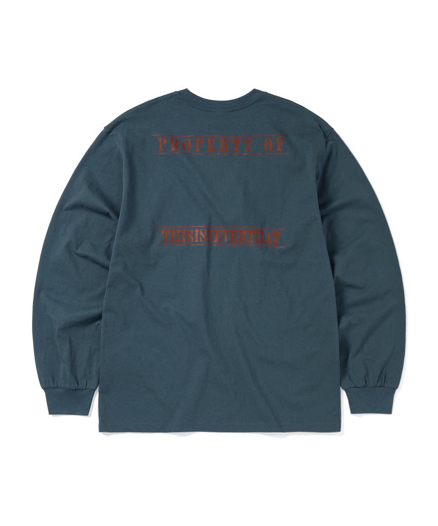 THISISNEVERTHAT Monogram L/S Tee Light Navy