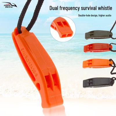 Dual-Frequency Survival Whistle with Anti-lost Lanyard for Water Sports and Emergency Use