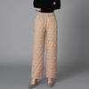 High-Waist Wide-Leg Cotton Trousers for Women - Thick, Warm, Large Size, Casual Straight Fit for Middle-Aged and Seniors.