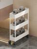 Compact Bathroom Trolley: Slim Floor-Standing Storage Rack for Narrow Spaces and Toilet Side