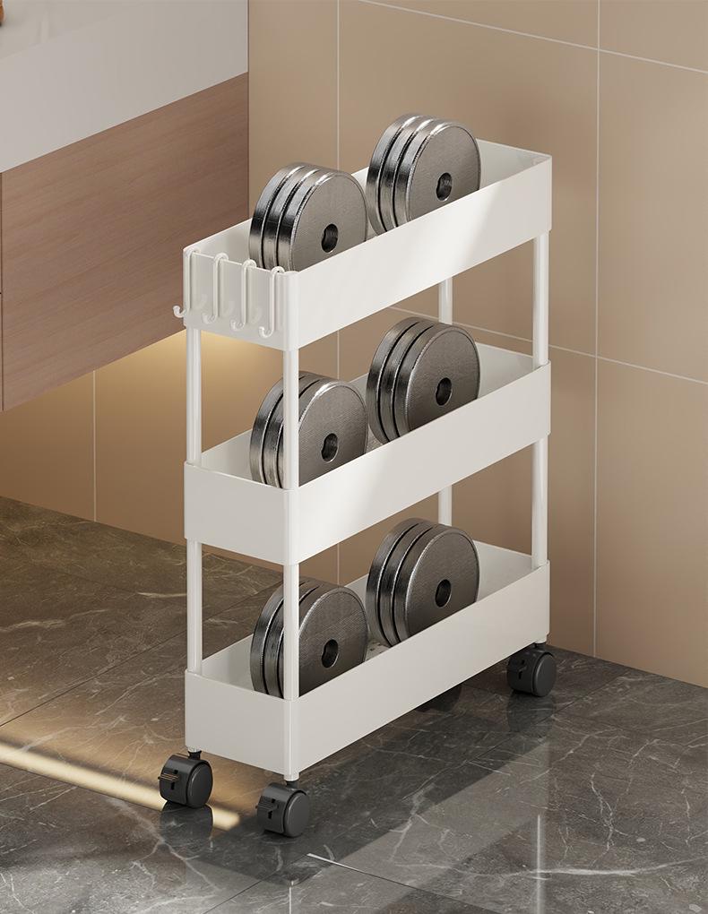 Compact Bathroom Trolley: Slim Floor-Standing Storage Rack for Narrow Spaces and Toilet Side
