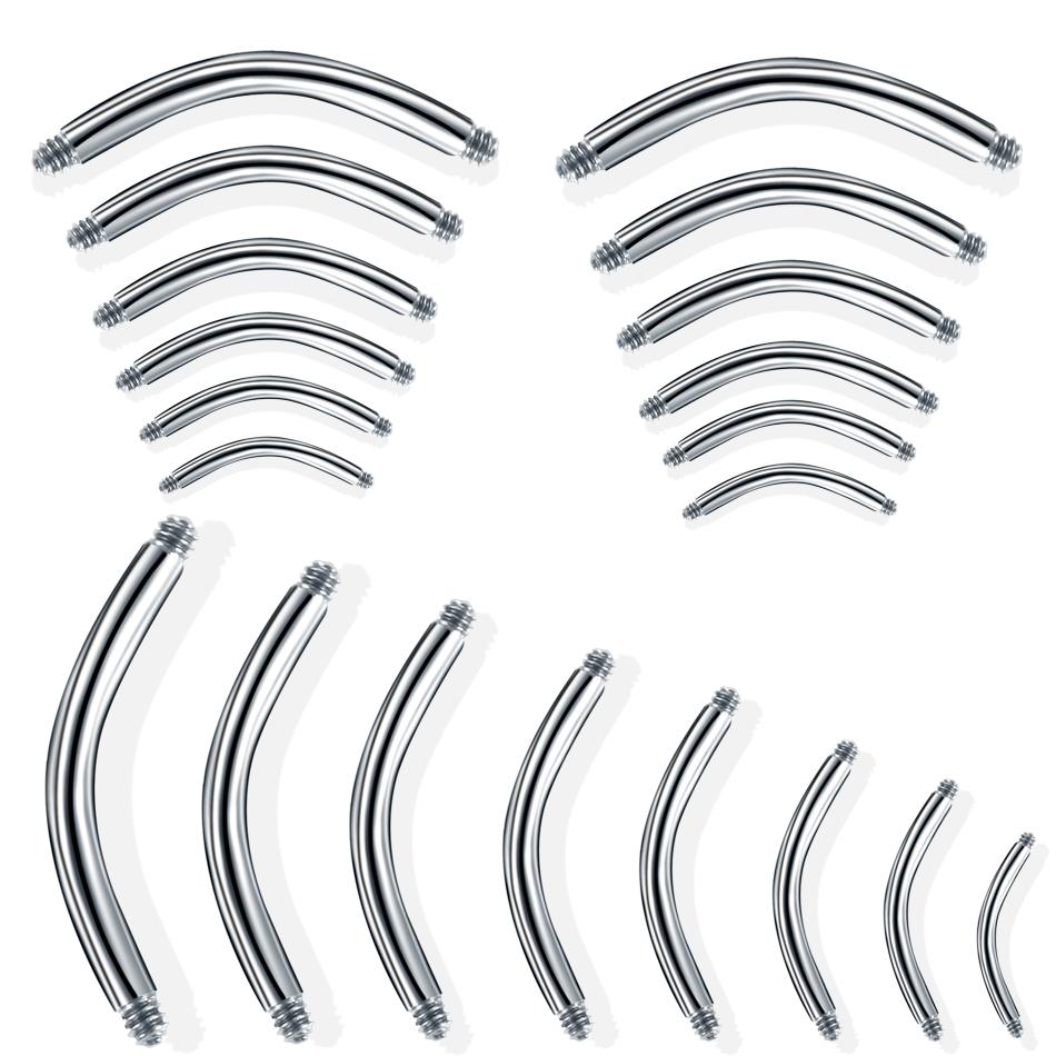 100pcs/lot Steel Earring Barbell Nipple Labret Piercings Nose Ring Eyebrow Piercings Screw Ball Replacement Accessories