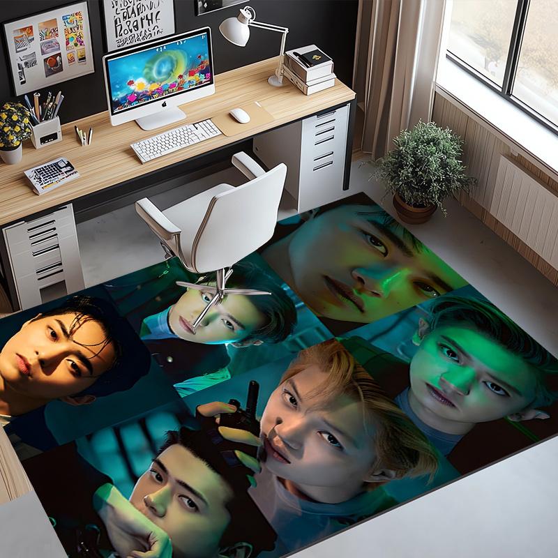 EXO Pattern Rug, Indoor/Outdoor Mat, for Picnic, Gameroom, Bedroom, Office, Living Room, Home Decor Carpet, Birthday Gift