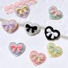 10 Pcs New Cute Cartoon Transparent Heart Shape Butterfly Junction Resin Scrapbook Diy Jewellery Hairpin Accessories Craft A60