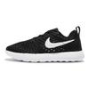 Nike Roshe One Flight Weight Round Toe Lace-Up Low Top Running Shoes Kids Sneakers Black White 819690-008