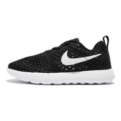 Roshe One Flight Weight Round Toe Lace-Up Low Top Running Shoes Kids Sneakers Black White 819690-008