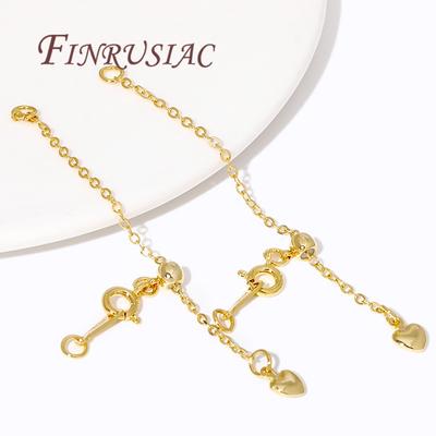 18K Gold Plated Extension Extended Tail Chains with Spring Clasps Connector For Jewelry Making DIY Bracelets Accessories Fitting