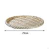 Hand Woven Bamboo Serving Tray Rustic Style Decorative Traditional Round Handmade for Coffee Table