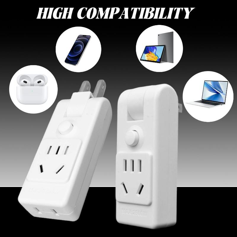 One-to-Multiple Plug Adapter with Switch 180 Degree Rotation US Electrical Socket Travel Aadapters Household Socket Converter