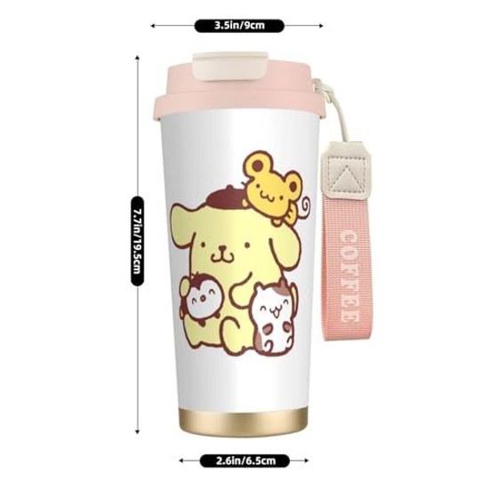Pom Purin tumbler 500ml lid water bottle mug vacuum insulated multi-layer structure 316 stainless steel thermal insulation direct drinking portable