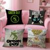 G-Green Day S-Saviors Cushion Cover Linen Organic Fabric Double-Sided Printing Breathable Pillow Case Sofa Home Decor Gift