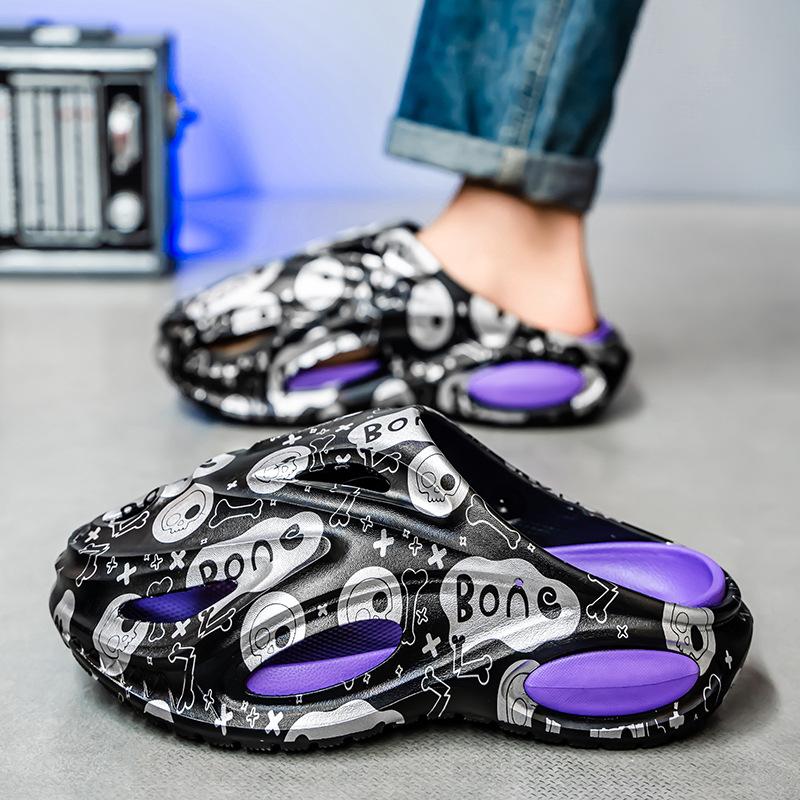 Slippers Men's Summer Outer Wear Thick Bottom Stepping On Shit Feeling One-word Drag Home Indoor Tide Mop Bathing Non-slip Comfortable Sandals
